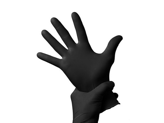 Перчатки Черные нитриловые смотровые неопудренные 5100904/906. Упаковка 100 шт.